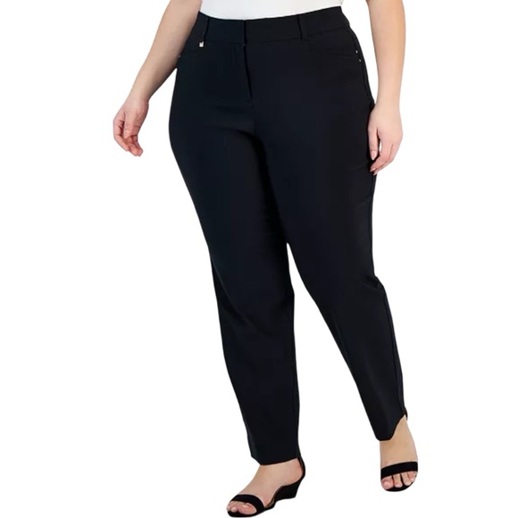 JM COLLECTION Plus Petite Curvy Fit Straight Leg Dress Pants Size 22WP - Picture 1 of 5